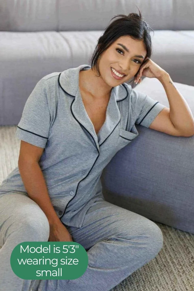 Julia Ribbed Short Sleeve Pajama Set - Image 3