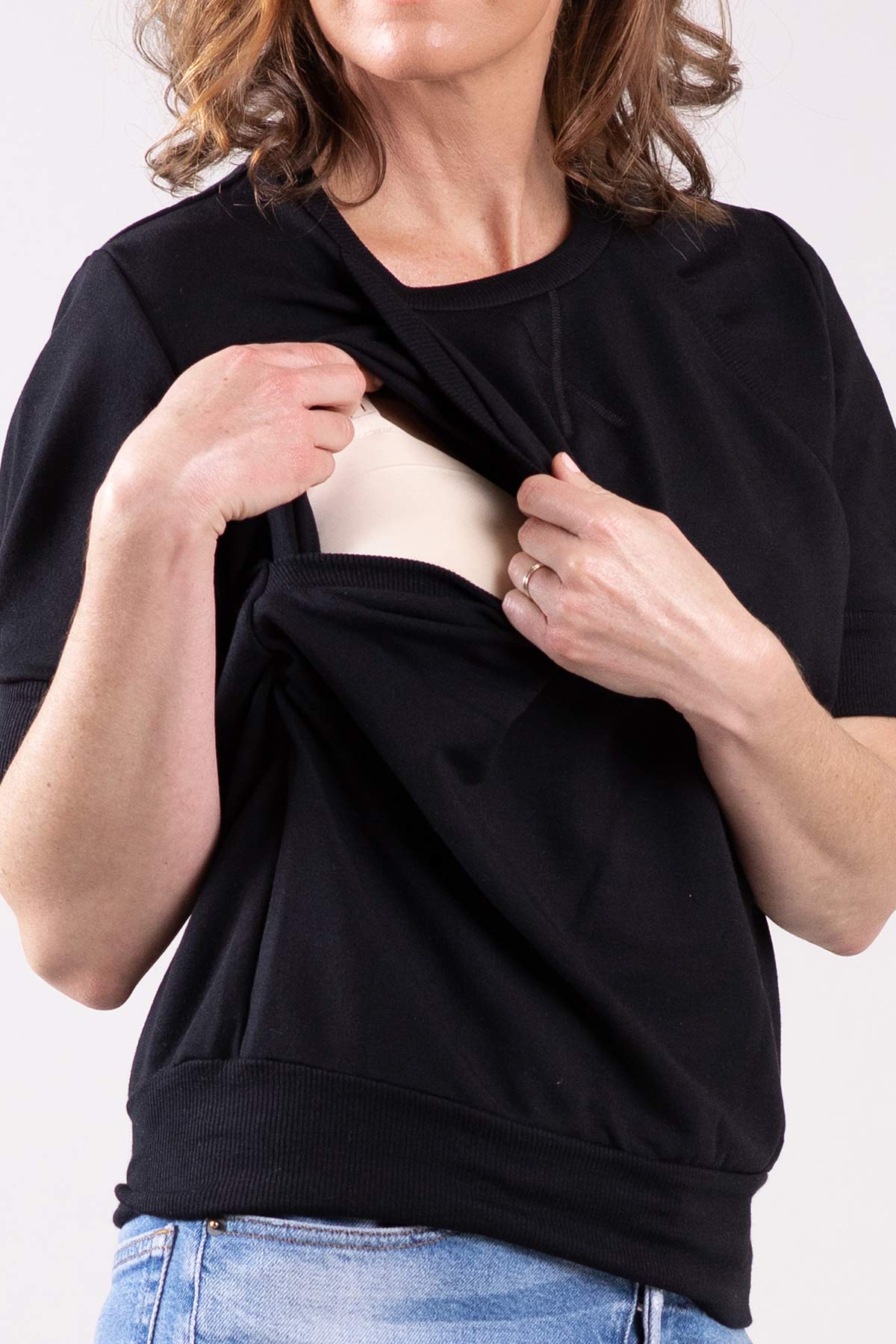 Keren Fleece Short Sleeve Nursing Sweatshirt - Image 6
