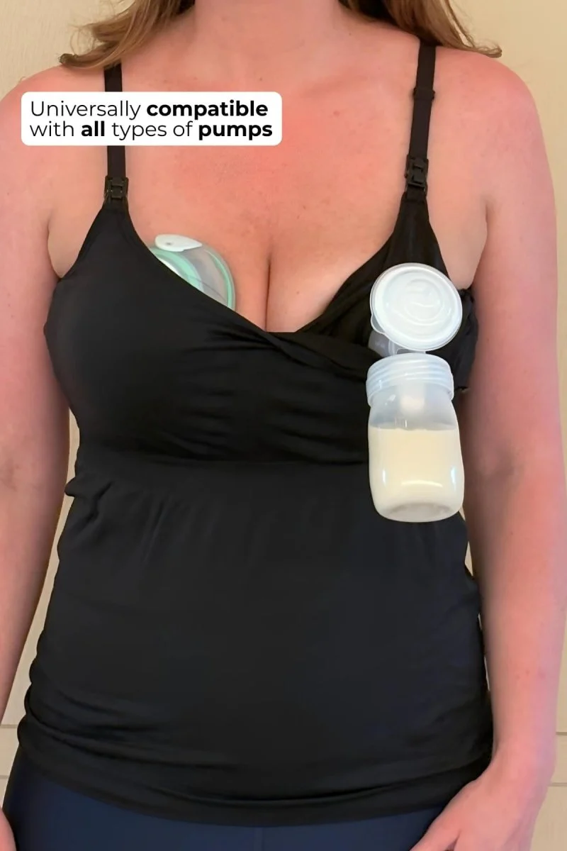 SuperMom® Silhouette Nursing & Pumping Seamless Tank | Midnight - Image 10