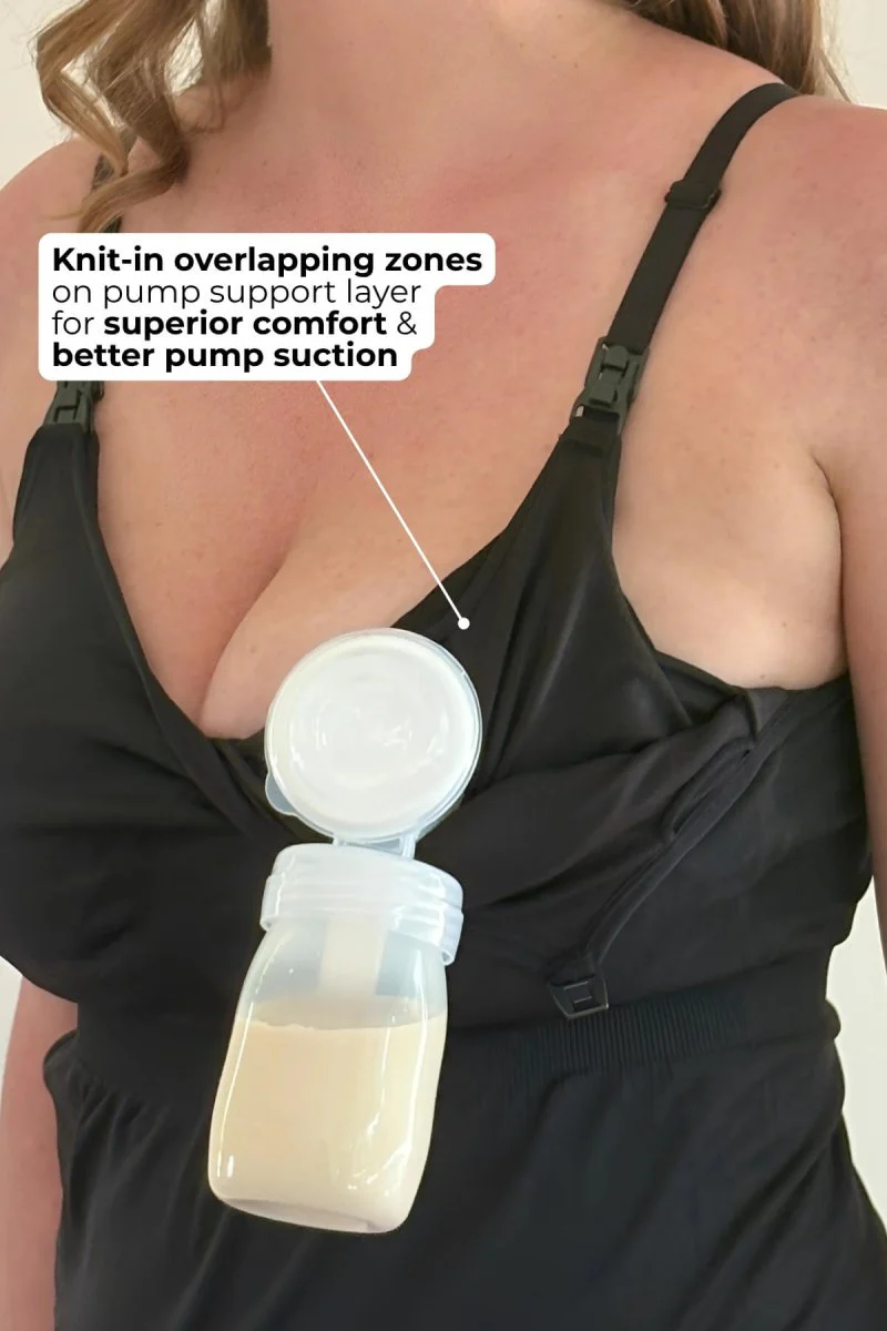 SuperMom® Silhouette Nursing & Pumping Seamless Tank | Midnight - Image 8