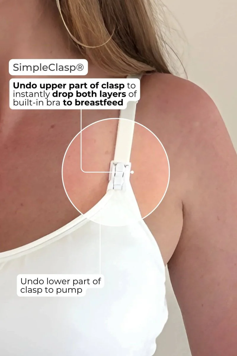 SuperMom® Silhouette Nursing & Pumping Seamless Tank | Pearl - Image 4