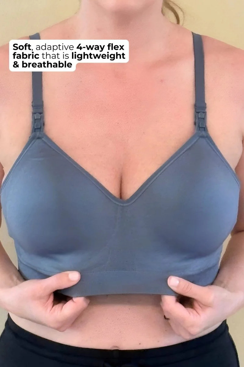 SuperMom® Silhouette Hands-Free Pumping & Nursing Bra | Maine Blue - Image 12