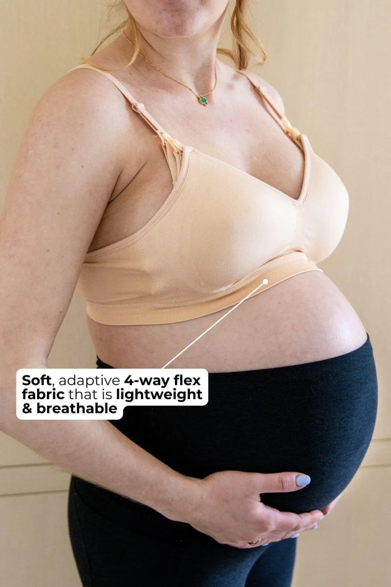 SuperMom® Silhouette Hands-Free Pumping & Nursing Bra | Sunkissed Rose - Image 4